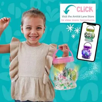Amitié Lane Light-Up Unicorn Terrarium Kit for Kids - Birthday Gifts for Girls - Creative Unicorn Toys & Craft Kits Presents - Arts & Crafts Fun for Little Girls Age 4 5 6 7, 8-12 Year Old Girl Gift