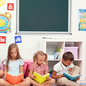 Zonon 65 Feet Bulletin Board Borders Black and White Polka Dots Striped Grid Borders Decorative Straight Scalloped Wavy Rolled Trim Classroom Back to School Decor(Black Painted Dots)