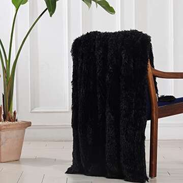 Tuddrom Faux Fur Throw Blanket 50x60 Reversible Cozy Style