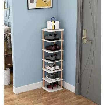 LUCKNOCK 7 Tiers Vertical Shoe Rack for Efficient Storage