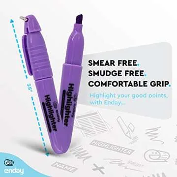 Enday Mini Highlighters Set - Chisel Tip Assorted Colors