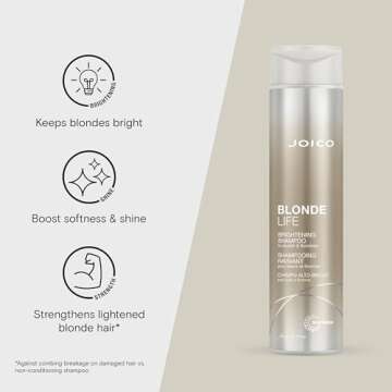 Joico Blonde Life Brightening Shampoo | For Blonde Hair | Add Softness & Smoothness | Sulfate Free | With Monoi & Tamanu Oil | 10.1 Fl Oz