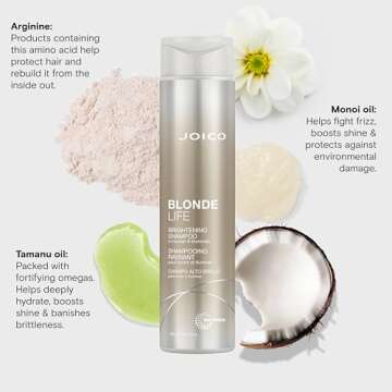 Joico Blonde Life Brightening Shampoo | For Blonde Hair | Add Softness & Smoothness | Sulfate Free | With Monoi & Tamanu Oil | 10.1 Fl Oz