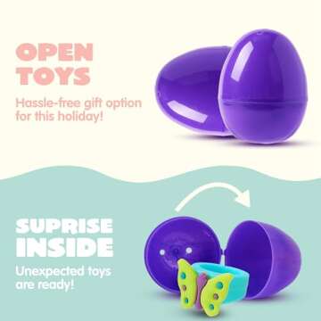 JOYIN 120 Pcs Prefilled Easter Eggs with Toys and Stickers