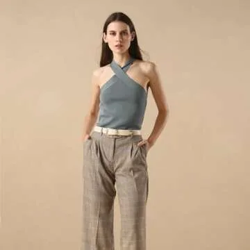 RISANTRY Women's White Belt with Elegant Gold Buckle