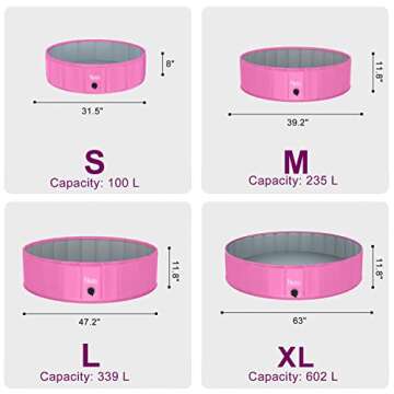 NHILES Portable Pet Dog Pool, 39" Collapsible Bathing Tub, Indoor & Outdoor Foldable Leakproof Cat Dog Pet SPA for Dogs and Cats