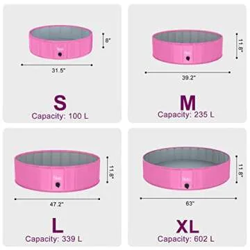 NHILES Portable Pet Dog Pool, 39" Collapsible Bathing Tub, Indoor & Outdoor Foldable Leakproof Cat Dog Pet SPA for Dogs and Cats