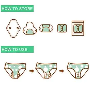 Teamoy 10pcs Reusable Cloth Menstrual Pads with Wet Bag