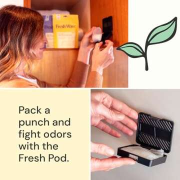 2 Refillable Fresh Wave Odor Removing Pod | Safer | Natural Plant-Based Odor Eliminator for Small Sp...