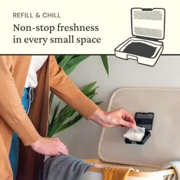 2 Refillable Fresh Wave Odor Removing Pod | Safer | Natural Plant-Based Odor Eliminator for Small Spaces | Garbage Cans, Closets & Lockers