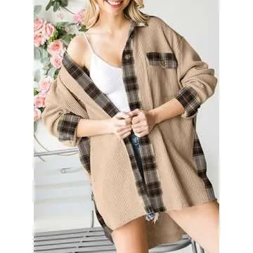 SHEWIN Waffle Knit Shacket for Stylish Comfort in Fall