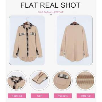 SHEWIN Waffle Knit Shacket for Stylish Comfort in Fall