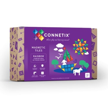 Magical CONNETIX Rainbow Starter Pack - 62 Magnetic Tiles