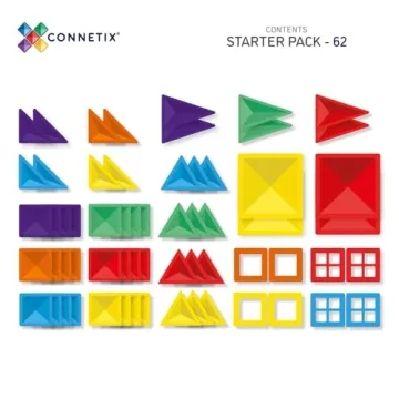 Magical CONNETIX Rainbow Starter Pack - 62 Magnetic Tiles