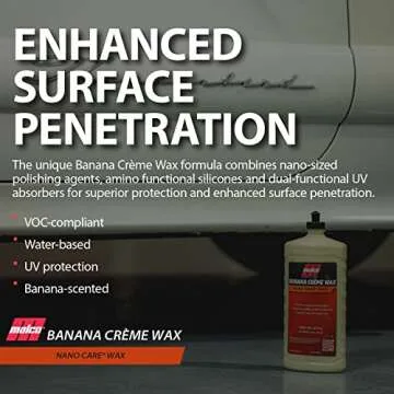 Malco Nano Care Banana Creme Wax - Deep Gloss Shine and Long-Lasting UV Protection/For Automotive, Marine and Industrial Finishes / 32 oz. (197732)