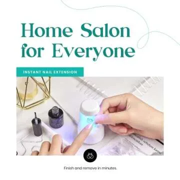 Beetles Nail Tips and Glue Gel Nail Kit, 2 In 1 Nail Gel and Base Gel with 500Pcs Coffin Nails and Innovative UV LED Lamp Easy DIY Fast Nail Extension Set, 48W LED Nail Lamp 6 Colors Starter Kit