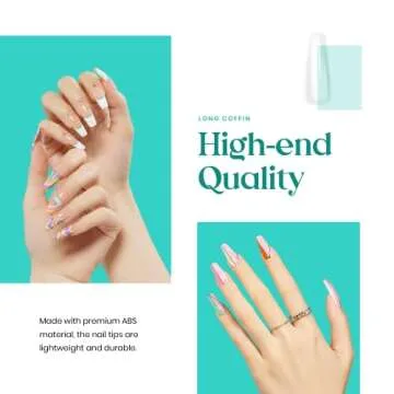 Beetles Nail Tips and Glue Gel Nail Kit, 2 In 1 Nail Gel and Base Gel with 500Pcs Coffin Nails and Innovative UV LED Lamp Easy DIY Fast Nail Extension Set, 48W LED Nail Lamp 6 Colors Starter Kit