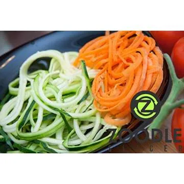 The Original Zoodle Slicer - Complete Vegetable Spiralizer, Spiral Slicer Bundle (With Cleaning Brush, Peeler & Recipe eBook) (HandHeld)
