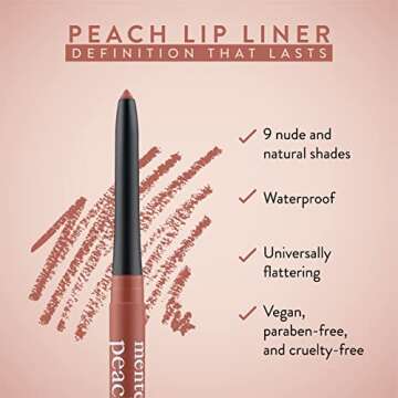 Mented Cosmetics Lip Liner for Women, Dark Brown Lipliner Lip Pencil, Waterproof Lipliner, Vegan + C...