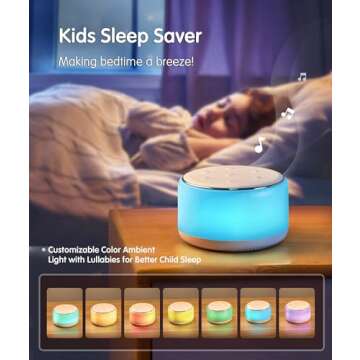 FamiSym White Noise Sound Machine Baby for Sleeping with Night Light – 34 Soothing Sounds, Rechargeable White Noise Machine for Baby Kids Adults Sleep, Portable Lullaby Machine Baby Soother