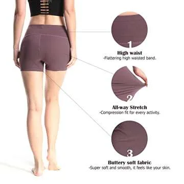 VALINNA Women's Workout Yoga Athletic Running Dance Gym Shorts High Waist Cheerleader Volleyball Short Pants (Medium, 211-Purple)