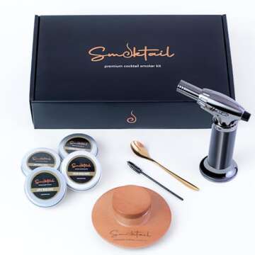 Cocktail Premium Smoker Kit by Smoktail - Premium Bourbon Smoker Kit for Crafting Exquisite Smoky Cocktails for Men and Women - Experience Blend of Bourbon and Smoke (Without Butane)