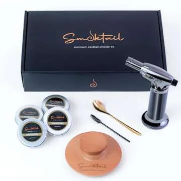 Cocktail Premium Smoker Kit by Smoktail - Premium Bourbon Smoker Kit for Crafting Exquisite Smoky Cocktails for Men and Women - Experience Blend of Bourbon and Smoke (Without Butane)
