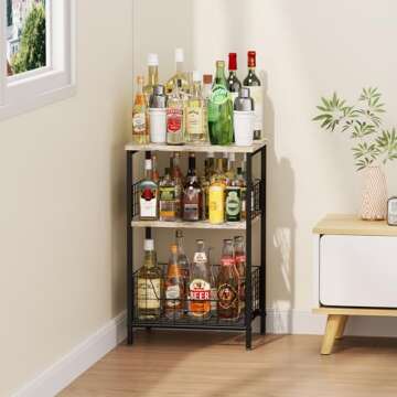 X-cosrack Side Table, Small End Table Record Player Stand with Storage, Vinyl Record Storage Night Stand for Living Room, Bedroom,Office(Patent Pending)(Brown&Black)