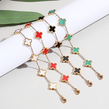 18K Gold Plated Clover Bracelet for Women - Adjustable