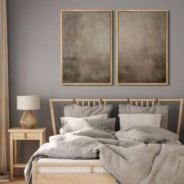 MUDECOR Framed Canvas Print Wall Art Monochromatic Gradient Abstract Minimalist Gray Illustrations Modern Art Decorative Colorful Chic for Living Room, Bedroom, Office - 24"x36"x2 NATURAL