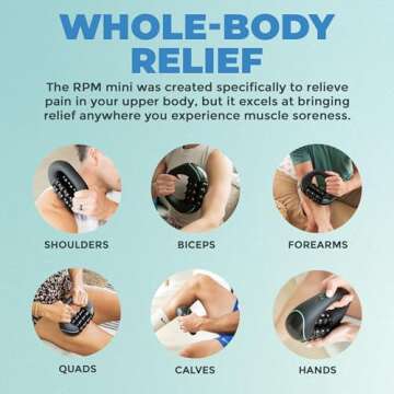 Chirp RPM Mini - Rolling Percussive Massager, Percussive Therapy, Whole Body Relief, Deep Tissue and Muscle Recovery, Percussion Massage, Rechargeable, Hands-Free Base, Powerful, 3-Speed Spin