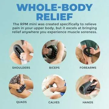 Chirp RPM Mini - Rolling Percussive Massager, Percussive Therapy, Whole Body Relief, Deep Tissue and Muscle Recovery, Percussion Massage, Rechargeable, Hands-Free Base, Powerful, 3-Speed Spin