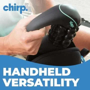 Chirp RPM Mini - Rolling Percussive Massager, Percussive Therapy, Whole Body Relief, Deep Tissue and Muscle Recovery, Percussion Massage, Rechargeable, Hands-Free Base, Powerful, 3-Speed Spin