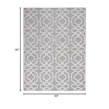Inspire Me! Home Décor 5x7 Area Rug Grey/White