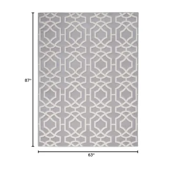 Inspire Me! Home Décor 5x7 Area Rug Grey/White