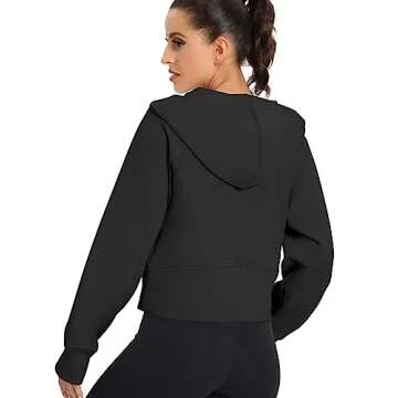 POGTMM Women's Cropped Half Zip Hoodie - Stylish Comfort