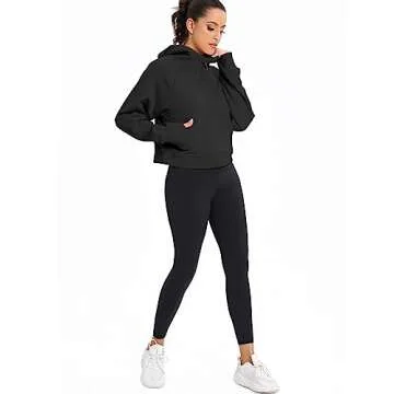 POGTMM Women's Cropped Half Zip Hoodie - Stylish Comfort