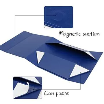 Elegant Rsgift Blue Gift Boxes - Eco-friendly with Magnetic Closure