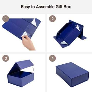 Rsgift Blue Gift Boxes for All Occasions 7.8 x 7 x 3