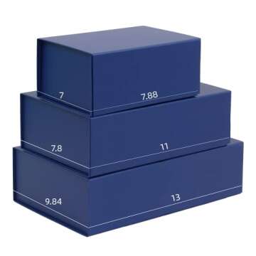 Rsgift Blue Gift Boxes for All Occasions 7.8 x 7 x 3