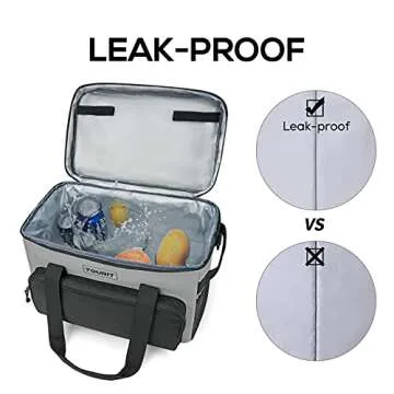 TOURIT Insulated Cooler Bag 46-Can 32L, Soft Portable Lunch Cooler for Picnic, Beach, Camping, Travel, Work, Grey