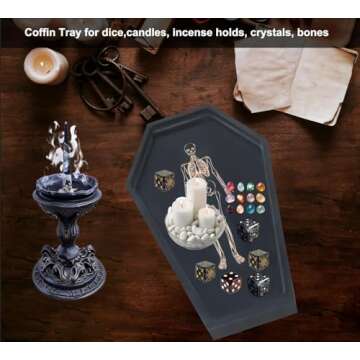 Coffin Charcuterie Board, Gothic Coffin Tray with Engraved Skeleton - Goth Home Decor Essentials Acc...