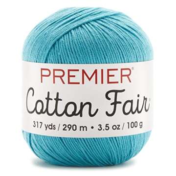 Premier Yarns Cotton Fair Solid Yarn - Turquoise Pack of 3