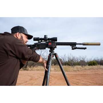 BOG DeathGrip Aluminum Tripod with Durable Aluminum Frame, Lightweight, Stable Design, Bubble Level, Adjustable Legs, Shooting Rest, and Hands-Free Operation for Hunting, Shooting, and Outdoors