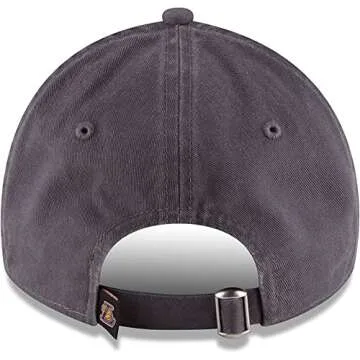 New Era NBA Core Classic 9TWENTY Graphite Charcoal Adjustable Hat Cap One Size Fits All (US, Alpha, One Size, Los Angeles Lakers Graphite)
