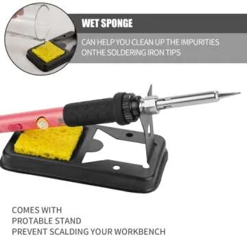 60W Soldering Iron Kit with Interchangeable Tips, Adjustable Temp