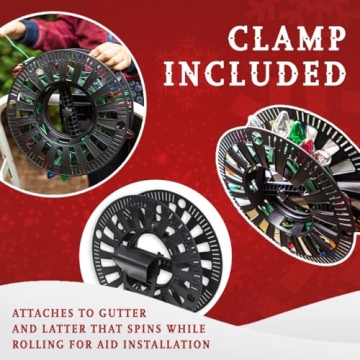 Premium Christmas Light Storage Bag – Heavy Duty Tear Proof 600D/Inside PVC Material with Reinforced Handles - With 3 Reels Stores up to 375 Ft of Mini Christmas Tree Lights & Extension Cords - Red