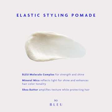R+Co BLEU Elastic Styling Pomade – Adds Piecey Texture, Structure, and Separation, Pliable Light Hold for Short and Long Hair, Re-invent Your Style, 1.7 oz