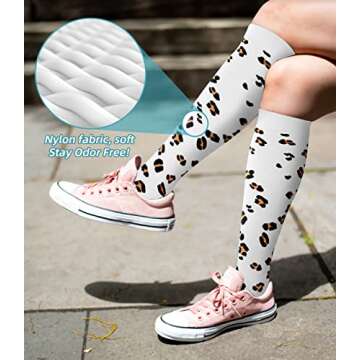 FuelMeFoot Compression Socks For Women Men 20-30 mmhg - Graduated Support Knee High Socks For Nurses, Travel, Athletic