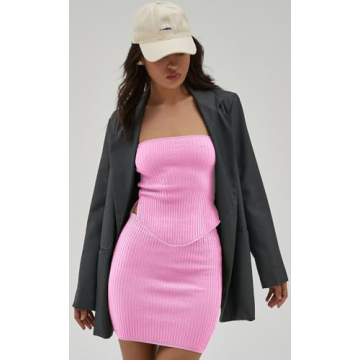 CHYRII Womens Two Piece Summer Outfits Bandeau Skirt Set